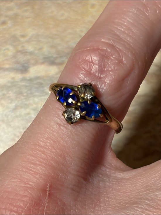 Antique Jewelry - Victorian Gold Fill Or Gold Shell Ring With Paste Stones